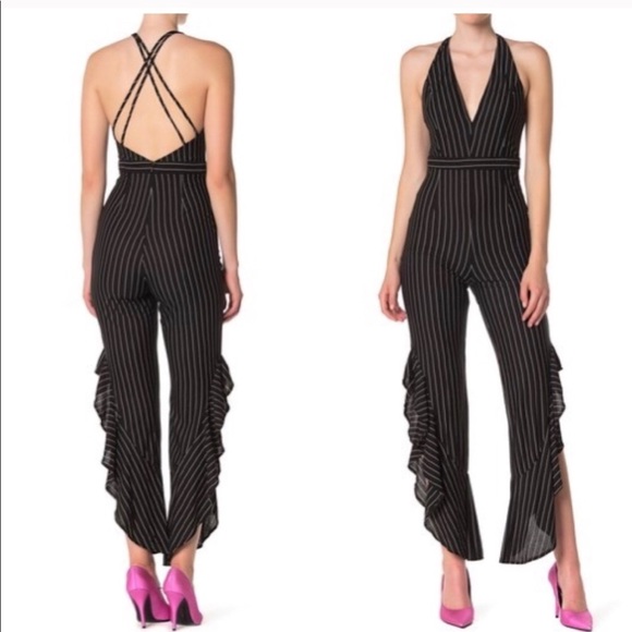 Pants - NWT 💥Clearance Black White Pin striped jumpsuit.